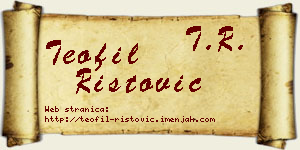 Teofil Ristović vizit kartica